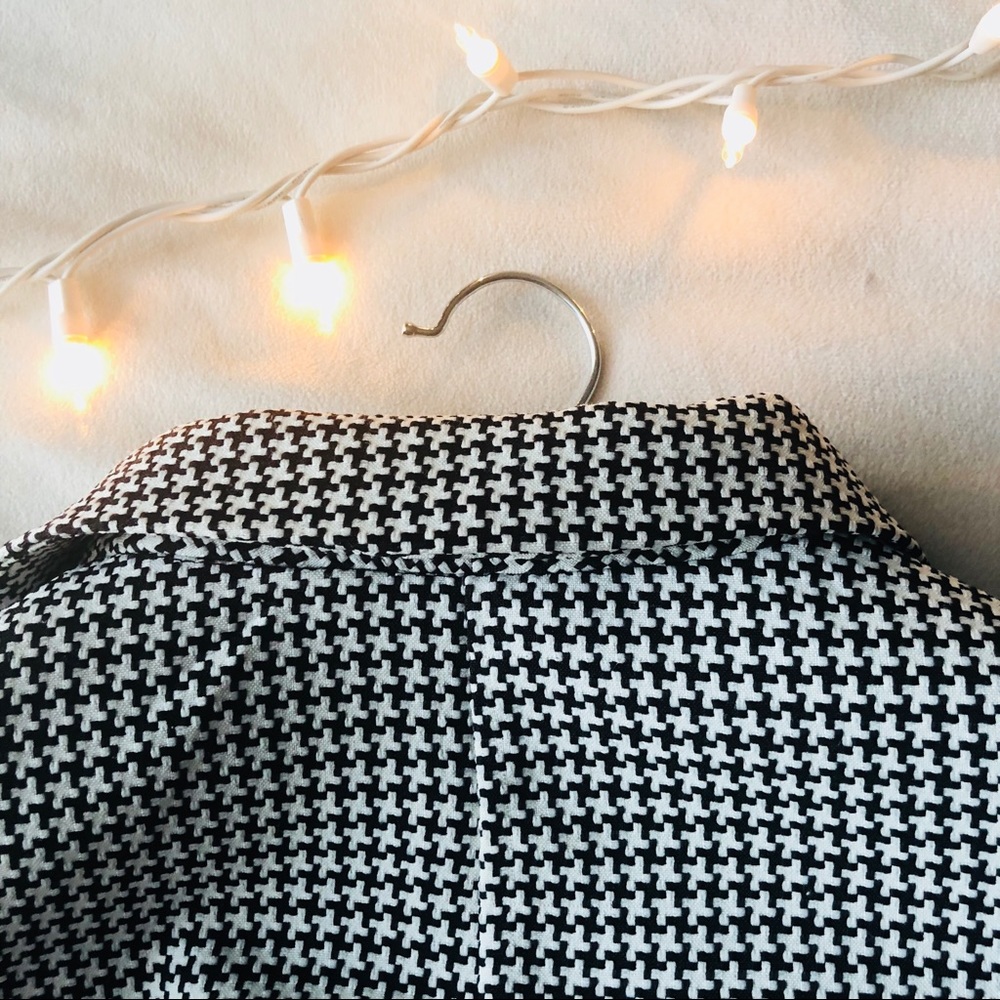 Houndstooth button up blazer b&w short sleeve - Picture 5 of 8